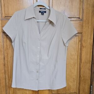 Style & Co. Tan Short Sleeve Blouse